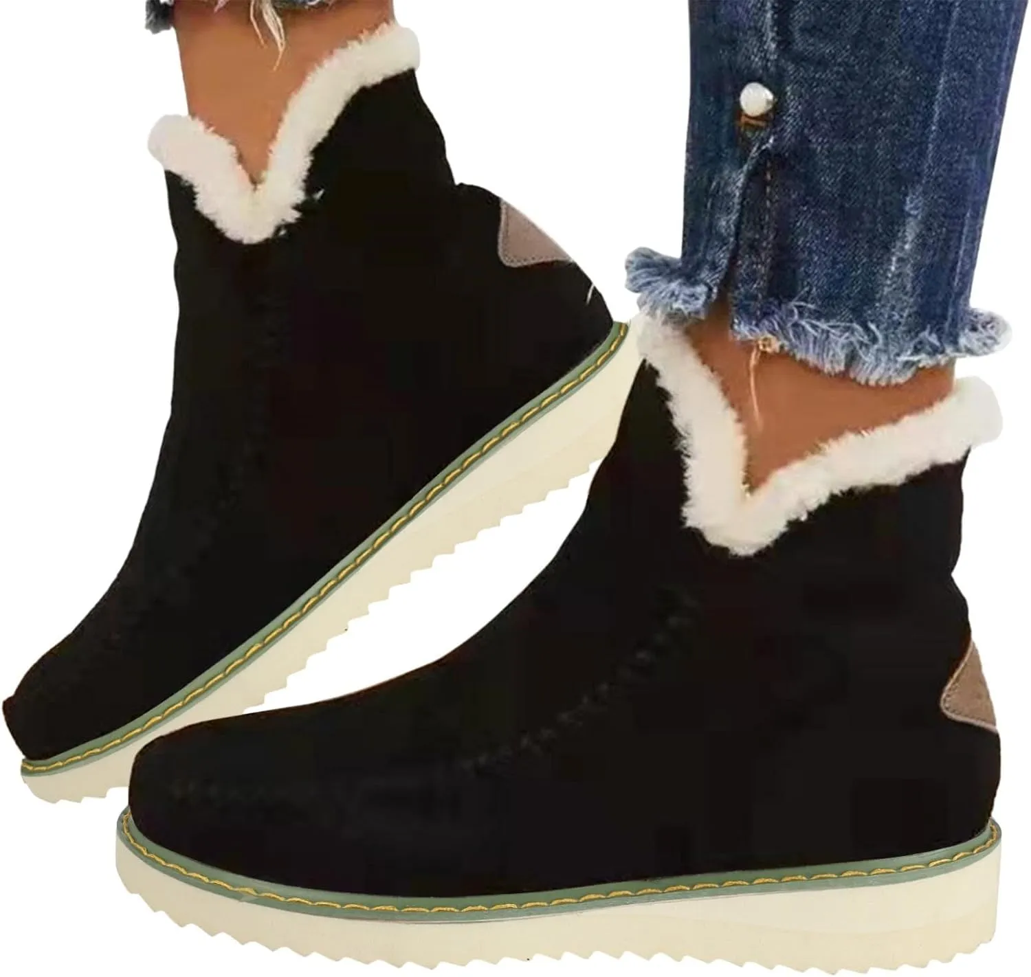 Womens Winter House Shoes with Arch Support Cute Boots for Girls Black Fluffy Boots Fuzzy Boots Womens Womens Snow Boots Size 10 White Early Prime of Day Deals