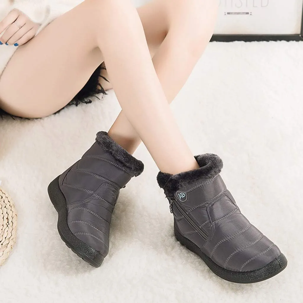 Womens Winter Snow Boots Waterproof Black Ankle Snow Boots for Women Snow Boots Womens Slip on Womens Tall Rubber Boots Waterproof Womens Winter Ankle Boots Wide