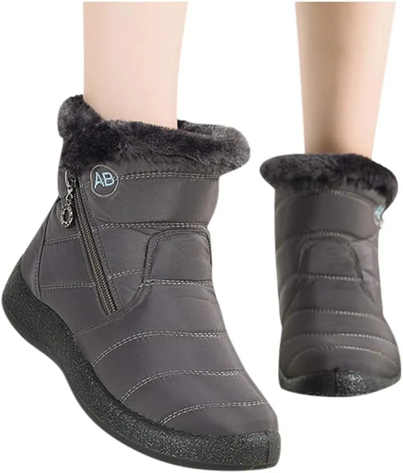 Womens Winter Snow Boots Waterproof Black Ankle Snow Boots for Women Snow Boots Womens Slip on Womens Tall Rubber Boots Waterproof Womens Winter Ankle Boots Wide