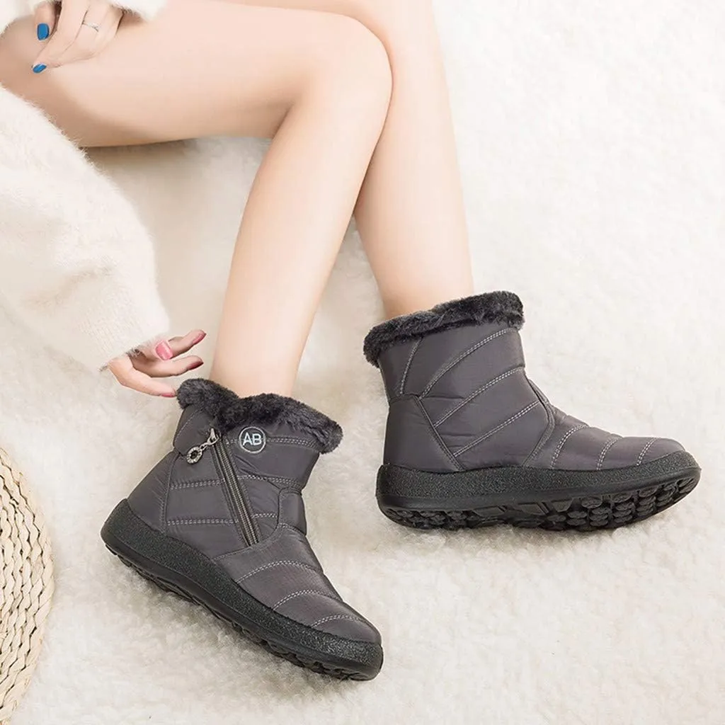 Womens Winter Snow Boots Waterproof Black Ankle Snow Boots for Women Snow Boots Womens Slip on Womens Tall Rubber Boots Waterproof Womens Winter Ankle Boots Wide