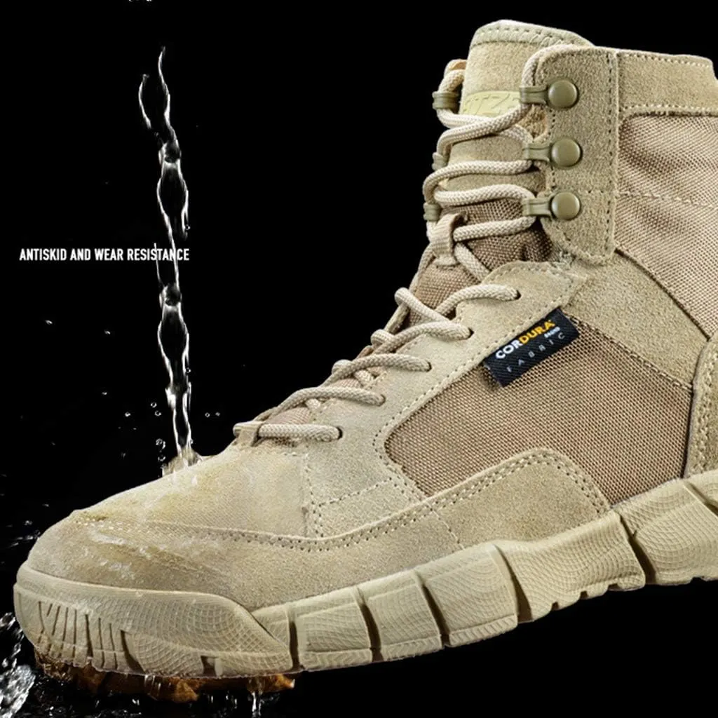 Wygwlg Men Military Army Tactical Boots Waterproof Outdoor Sports Hiking Work Combat Lace Up Breathable High Top Desert Shoes