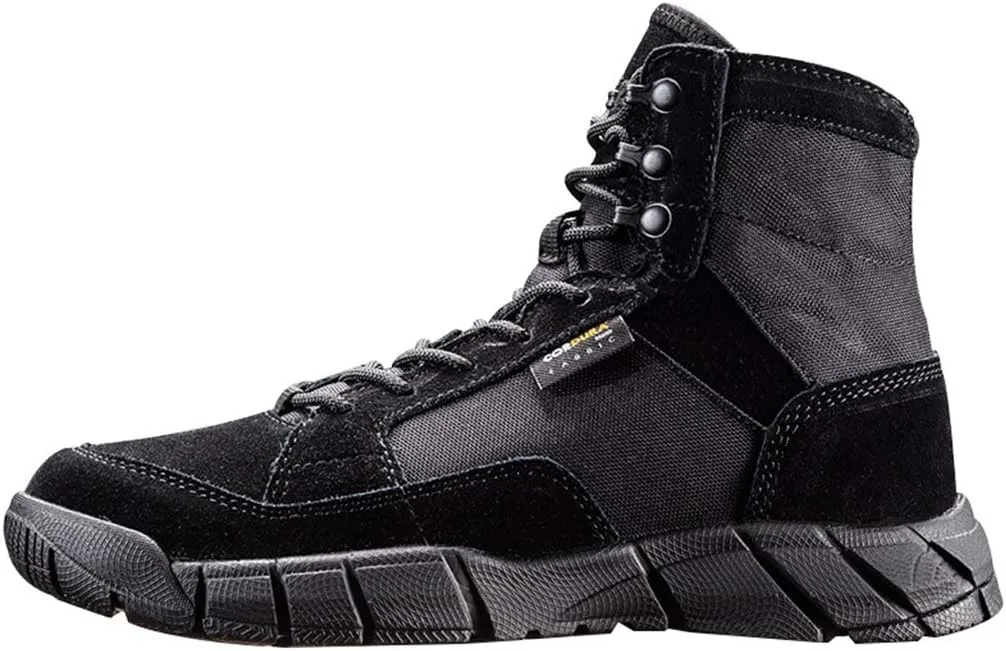 Wygwlg Men Military Army Tactical Boots Waterproof Outdoor Sports Hiking Work Combat Lace Up Breathable High Top Desert Shoes