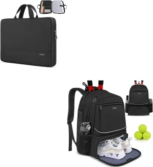 Ytonet Laptop Case 15.6 Inch Water Resistant Laptop Bag Sleeve for Men Women Slim Laptop Cover TSA Computer Case Laptop Carrying Bag,Tennis Bag Tennis Backpack for Women Men 2 Rackets