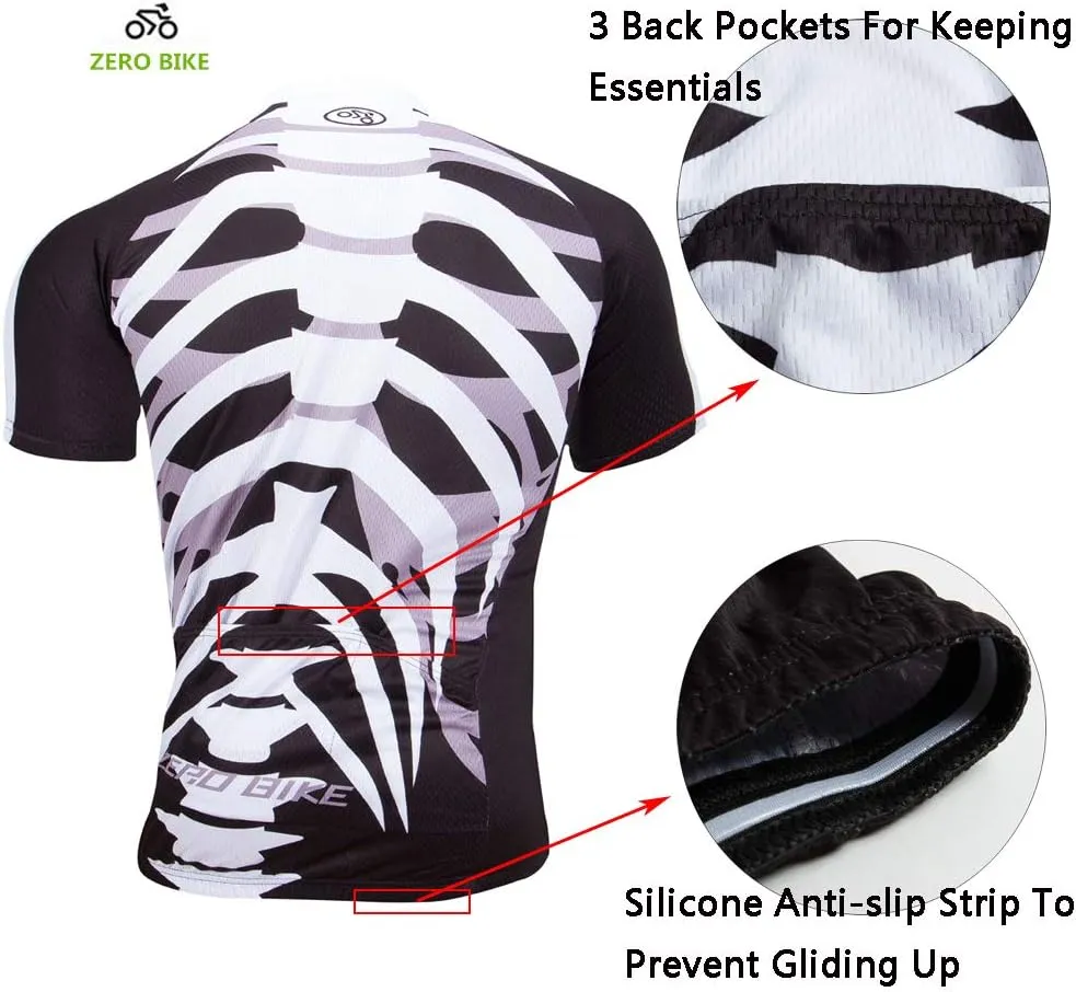 ZEROBIKE Men's Short Sleeve Cycling Jersey Jacket Cycling Shirt Quick Dry Breathable Mountain Clothing Bike Top