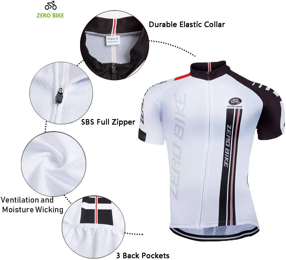 ZEROBIKE Men's Short Sleeve Cycling Jersey Jacket Cycling Shirt Quick Dry Breathable Mountain Clothing Bike Top