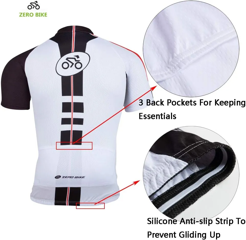 ZEROBIKE Men's Short Sleeve Cycling Jersey Jacket Cycling Shirt Quick Dry Breathable Mountain Clothing Bike Top