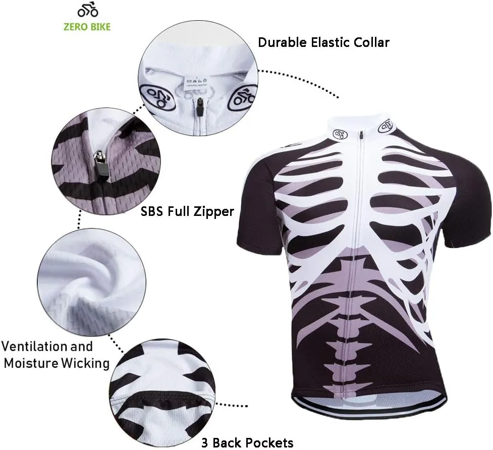 ZEROBIKE Men's Short Sleeve Cycling Jersey Jacket Cycling Shirt Quick Dry Breathable Mountain Clothing Bike Top
