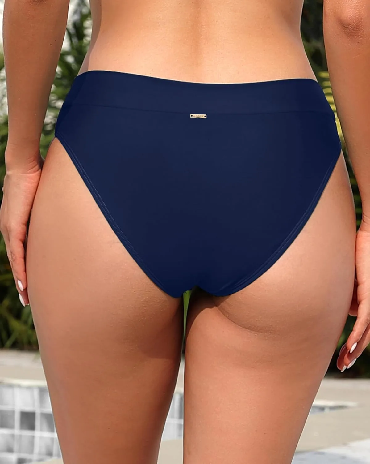 Zmart Women V Cut Cheeky Bikini Bottom - High Cut Bathing Suit Bottom Mid Rise Swim Bottoms Swimsuit